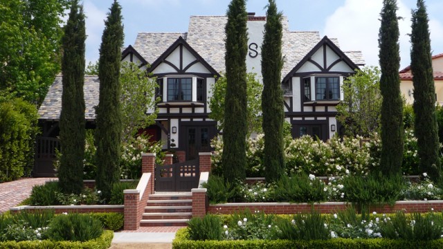 Full make over garden for a Tudor Style mansion in Santa Monica, California