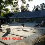 Concrete slabs in arrival court
