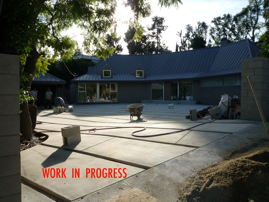 Concrete slabs in arrival court