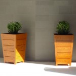 Custom made oak planters