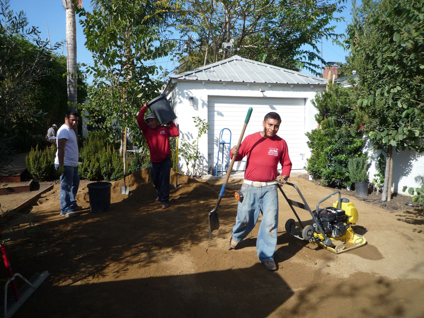 Decomposed granite installation, compacting phase