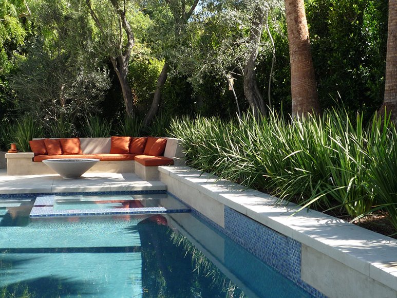 Full make over of the outdoor entertainment space in Mandeville Canyon, Brentwood, California