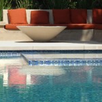 Lounge area:
built-in benches,
& firepit