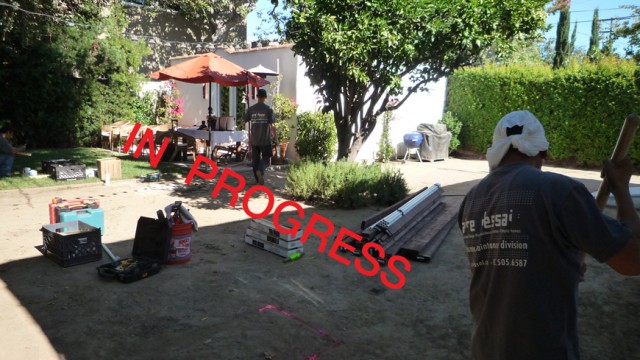 Work in progress: renovation of the all backyard.